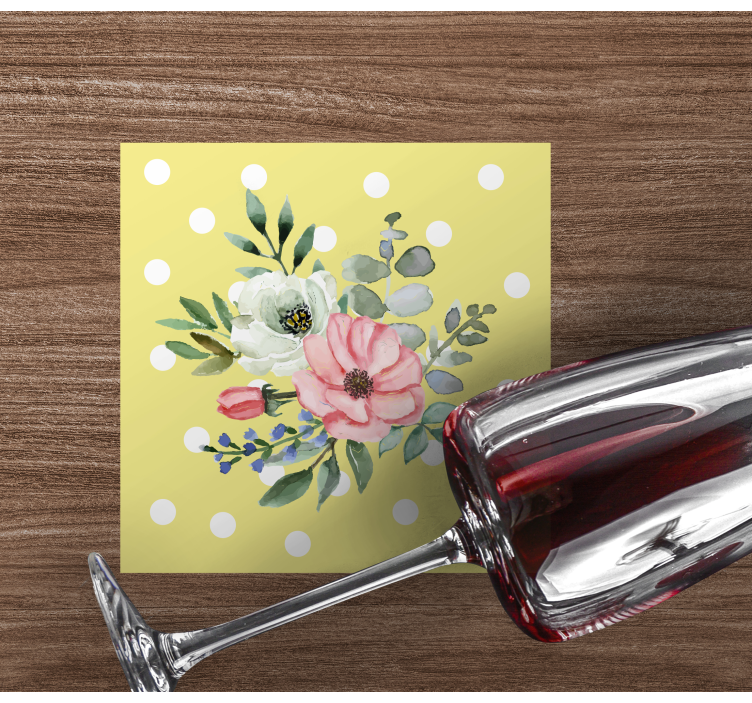 Untersetzer modern blumenarrangement mit punkten - TenStickers