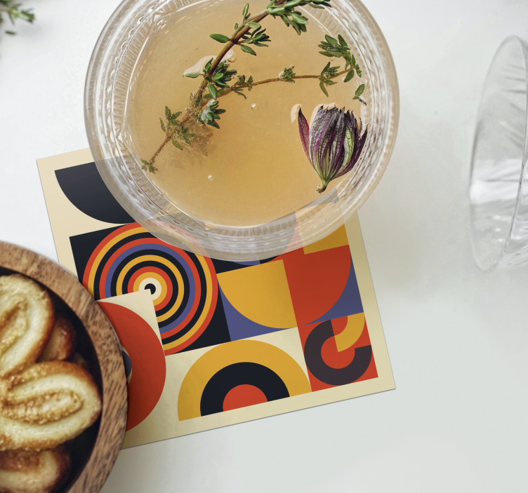 Untersetzer modern Bunte Bauhaus Kreise - TenStickers