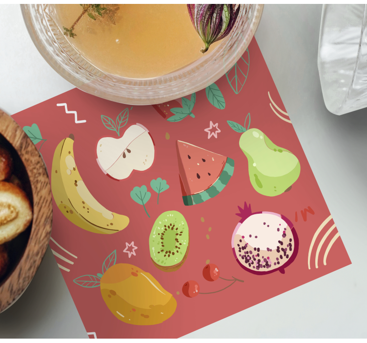 Untersetzer modern buntes obstarrangement - TenStickers