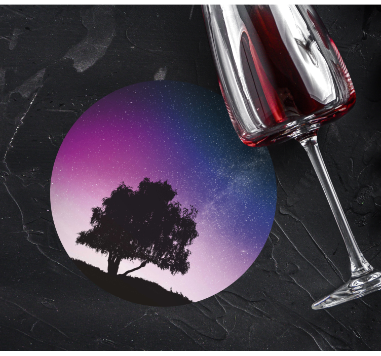 Untersetzer Modern Einsamer baum und meteor - TenStickers