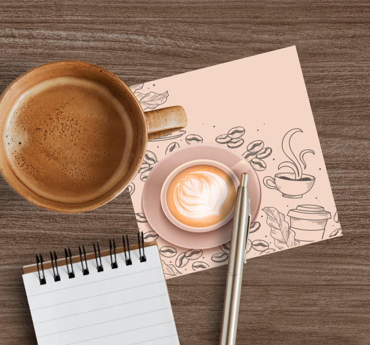 Untersetzer modern elegante kaffeetassen kunst - TenStickers