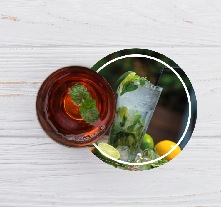 Untersetzer modern erfrischendes minzgetränk - TenStickers