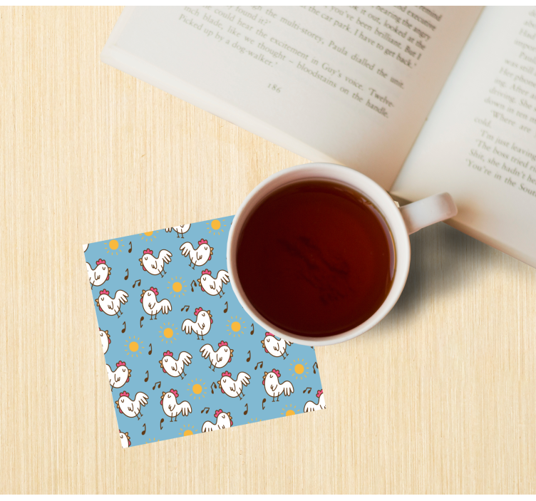 Untersetzer modern fröhliche hühner und sonne - TenStickers