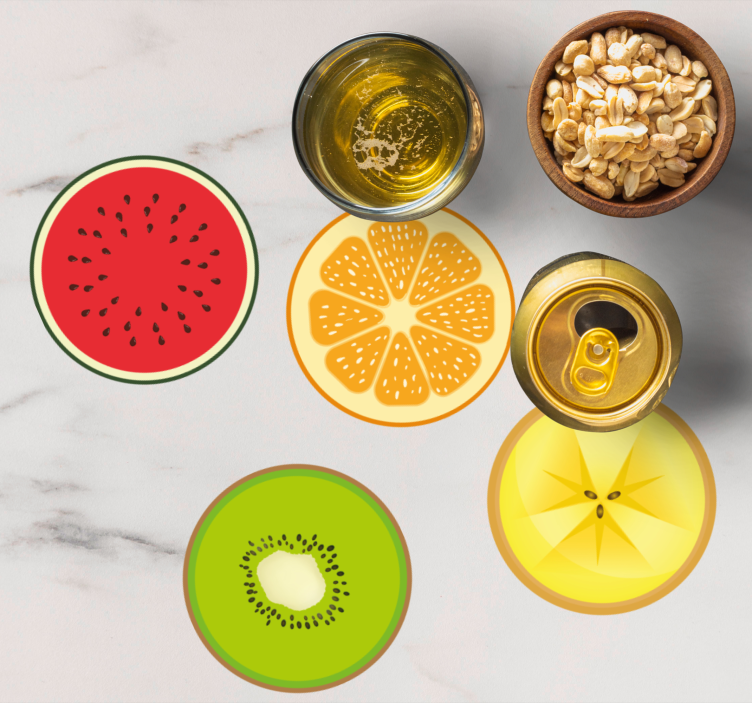 Untersetzer modern fruchtscheiben set - TenStickers