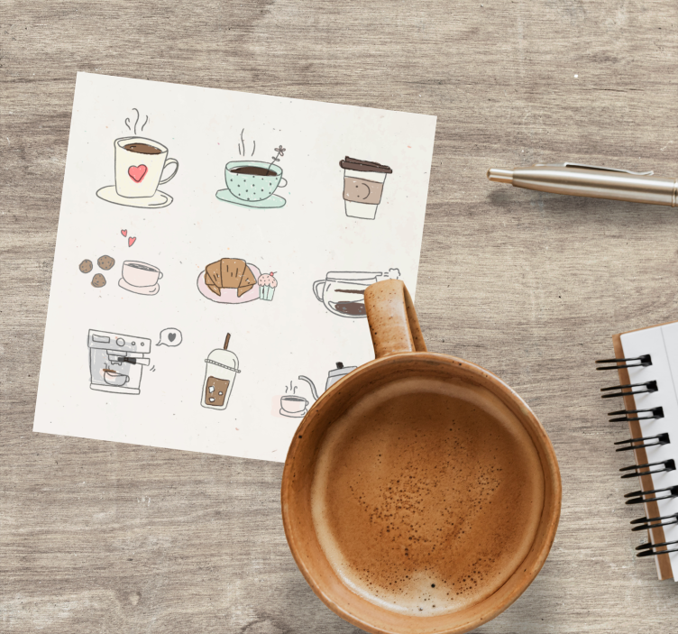 Untersetzer modern getränk illustrationscollage - TenStickers