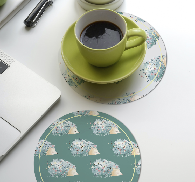 Untersetzer modern igel in floraler umgebung - TenStickers