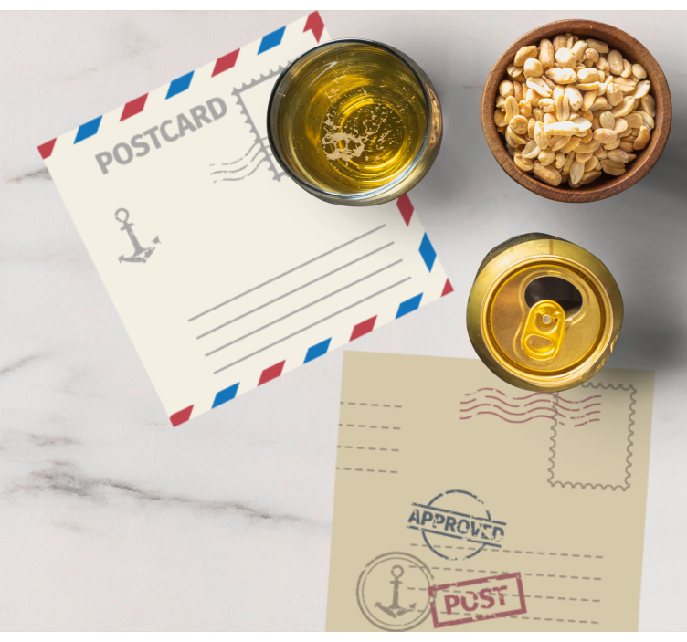 Untersetzer modern im vintage postkarten design - TenStickers