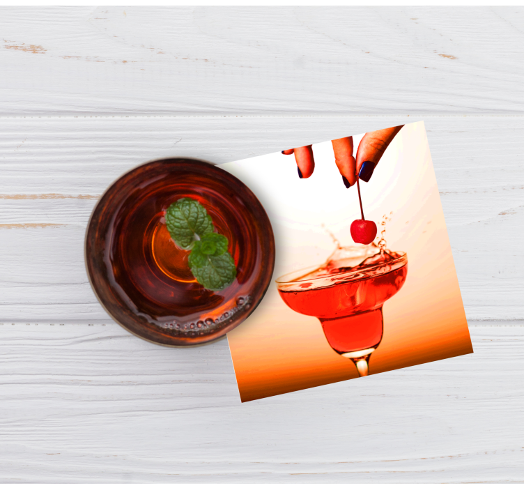 Untersetzer modern kirschspritzer cocktail genuss - TenStickers