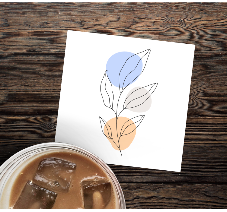 Untersetzer modern mit abstrakter botanischer linienkunst - TenStickers