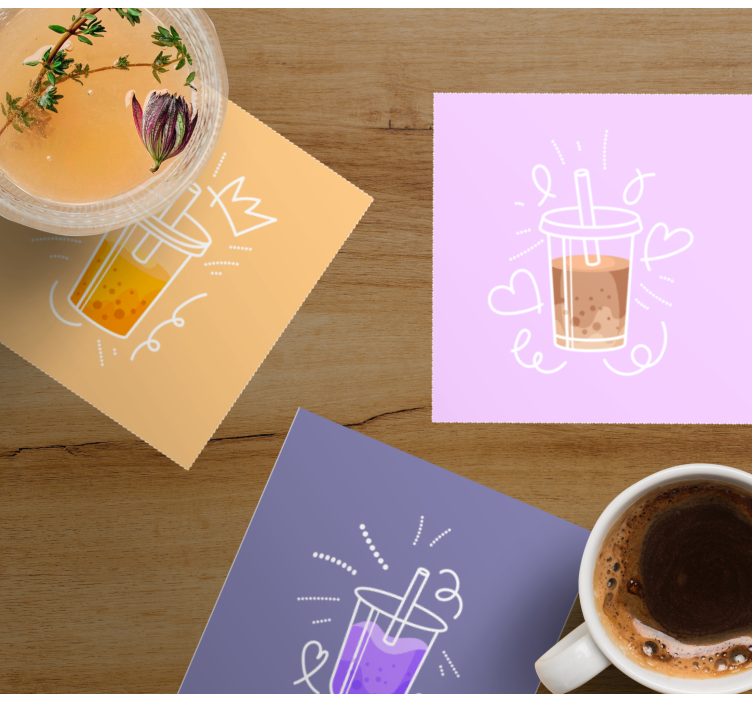 Untersetzer modern mit bunten getränkedarstellungen - TenStickers