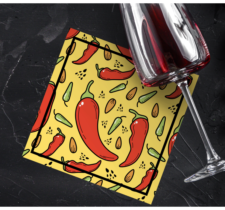 Untersetzer modern mit chili-paprika-muster - TenStickers
