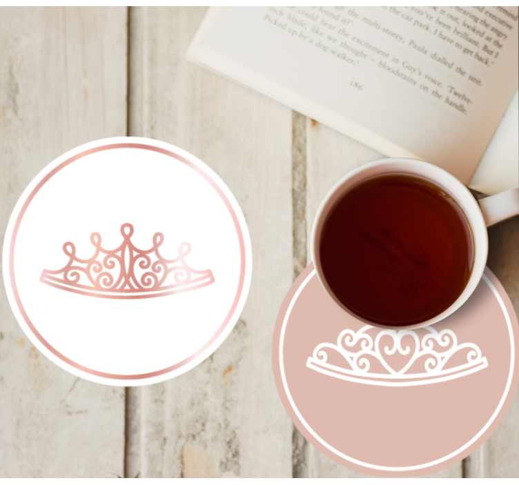 Untersetzer modern mit eleganten tiara-icons - TenStickers