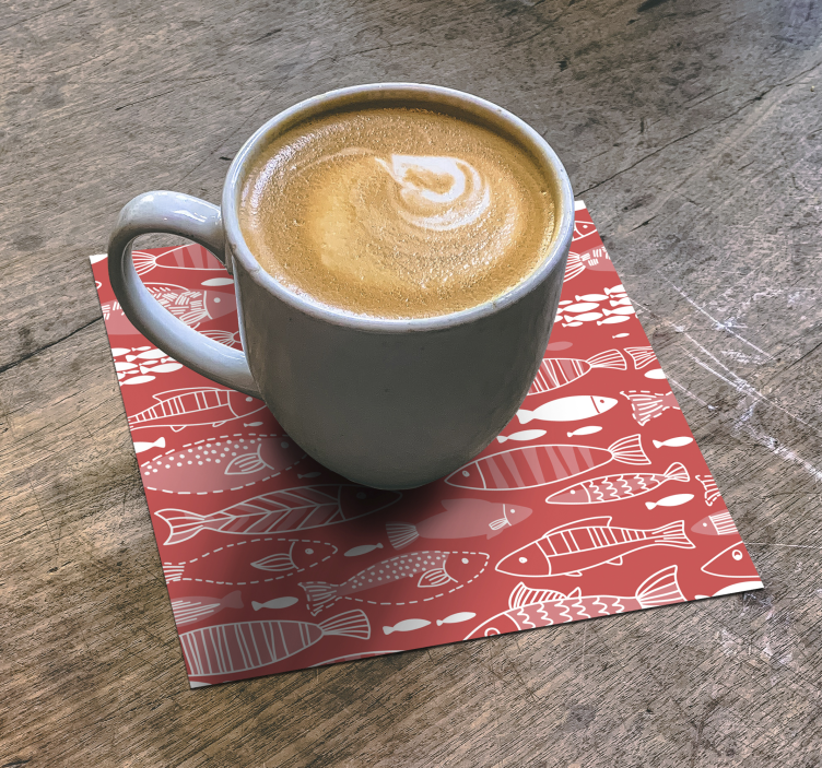 Untersetzer modern mit fischmuster hintergrund - TenStickers