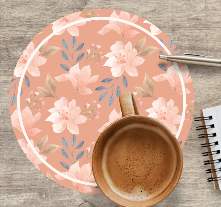 Untersetzer modern mit floralem blattmuster - TenStickers