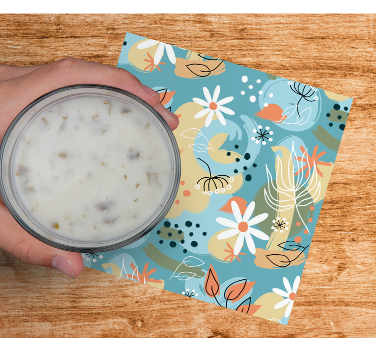 Untersetzer modern mit floralem motiv hintergrund - TenStickers