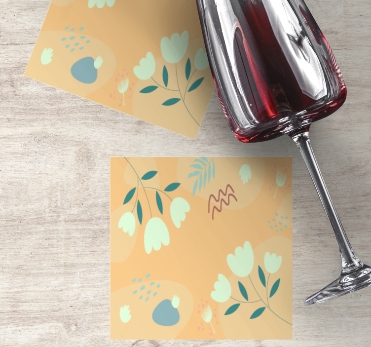 Untersetzer modern mit floralen minimalistischen mustern - TenStickers