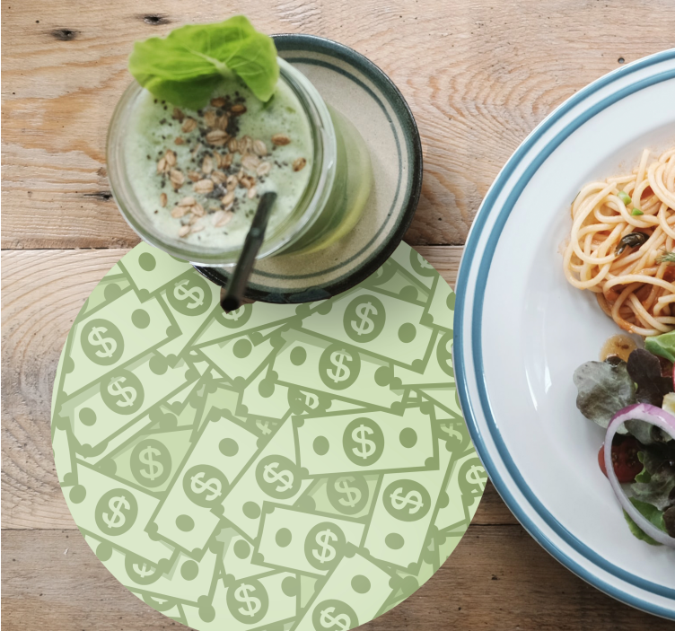 Untersetzer modern mit geldscheinmuster - TenStickers