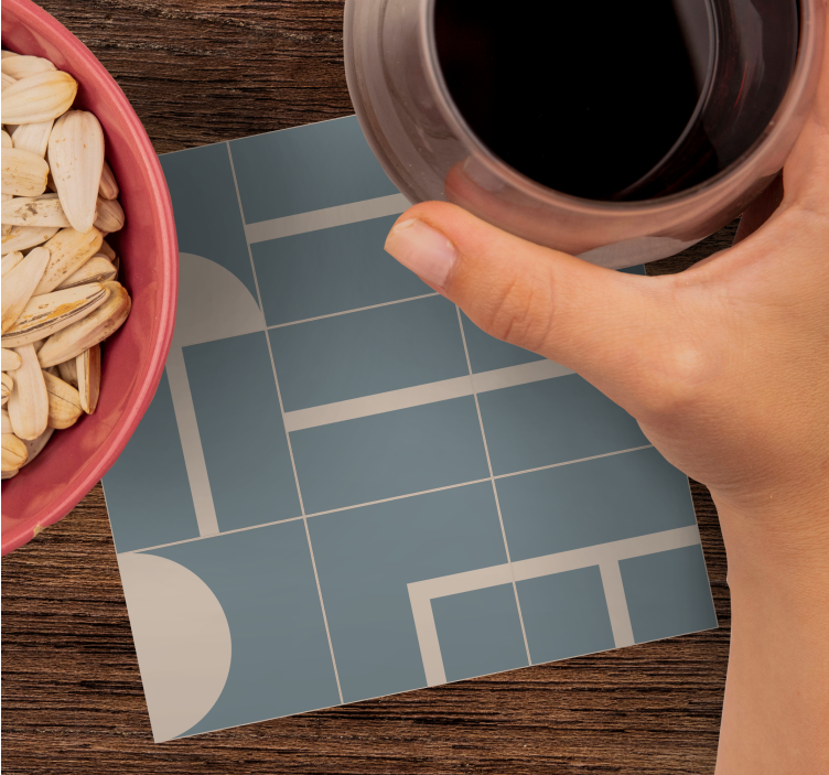 Untersetzer modern mit geometrischem muster und kurven - TenStickers