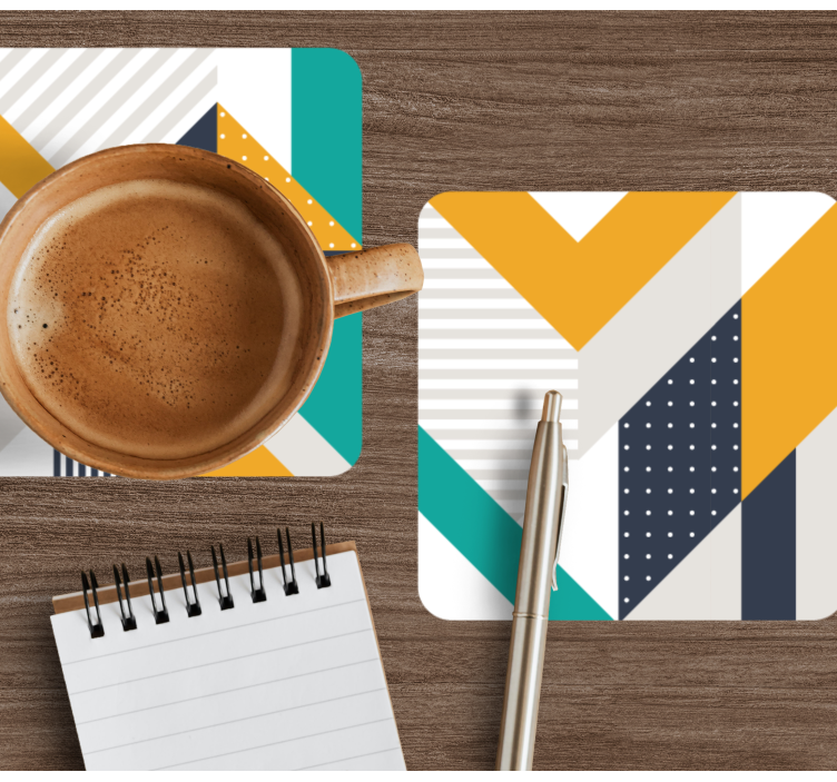 Untersetzer modern mit geometrischen farbblockmustern - TenStickers