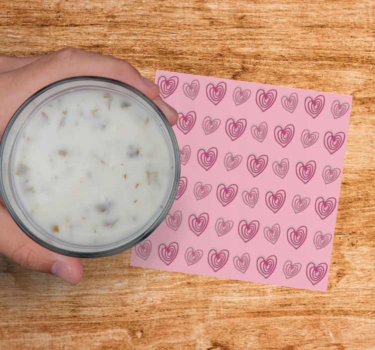 Untersetzer modern mit geschichteten herzmustern - TenStickers