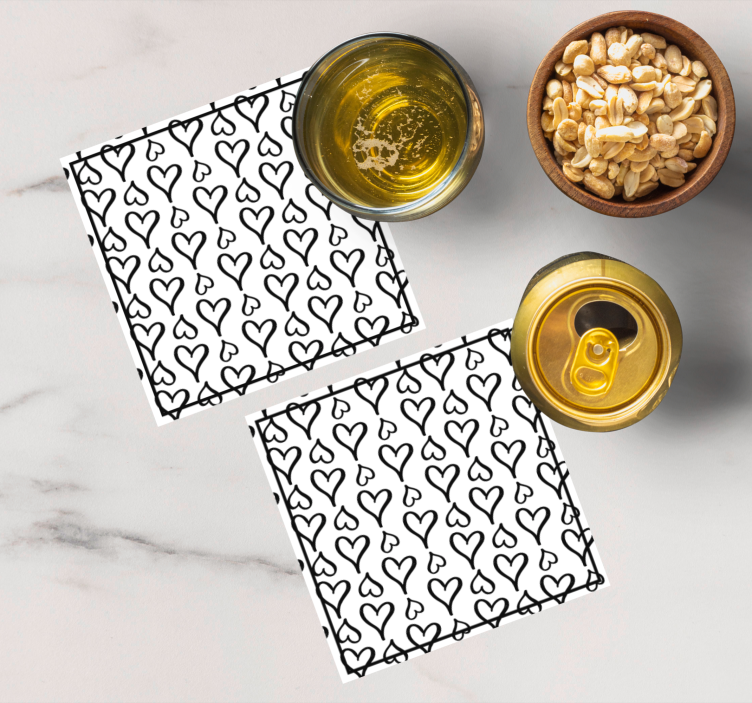 Untersetzer modern mit herzmuster - TenStickers