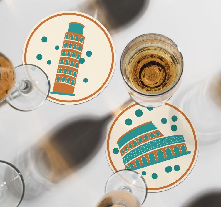 Untersetzer modern mit ikonischen italienischen wahrzeichen - TenStickers
