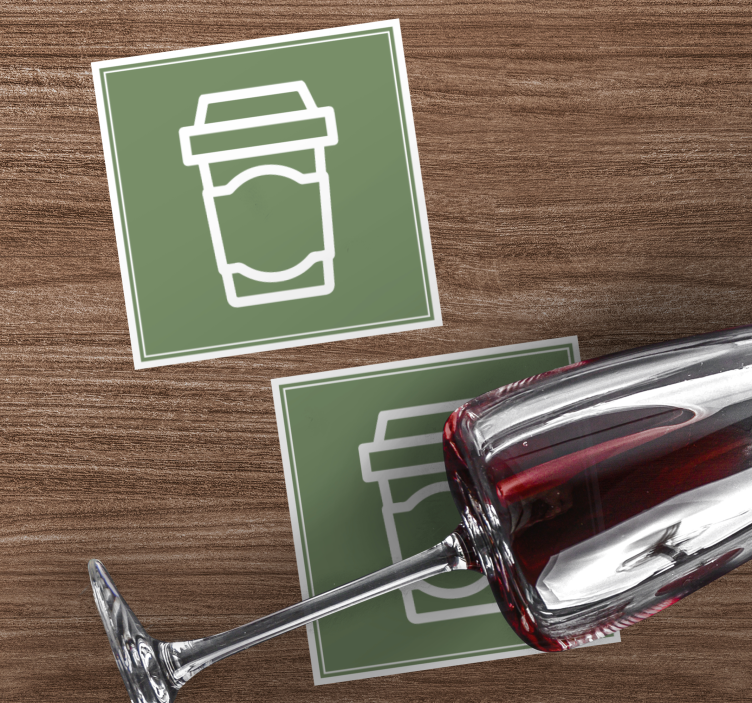 Untersetzer modern mit kaffeetassen-illustration - TenStickers