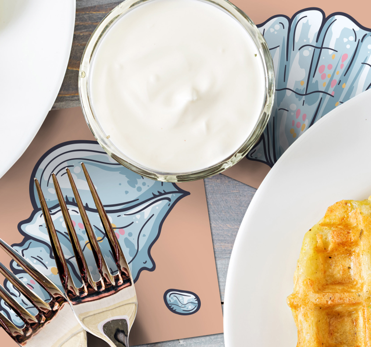Untersetzer modern mit muschel inspirierten motiven - TenStickers