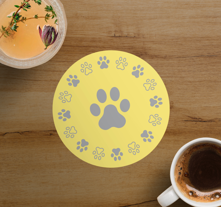 Untersetzer modern mit pfotenabdruck-muster - TenStickers