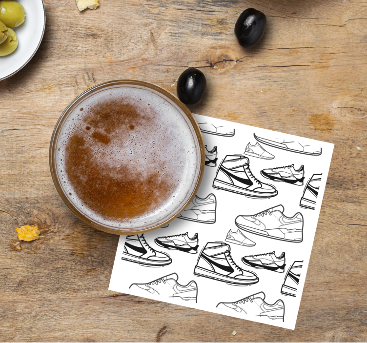 Untersetzer modern mit sneaker umrissmustern - TenStickers