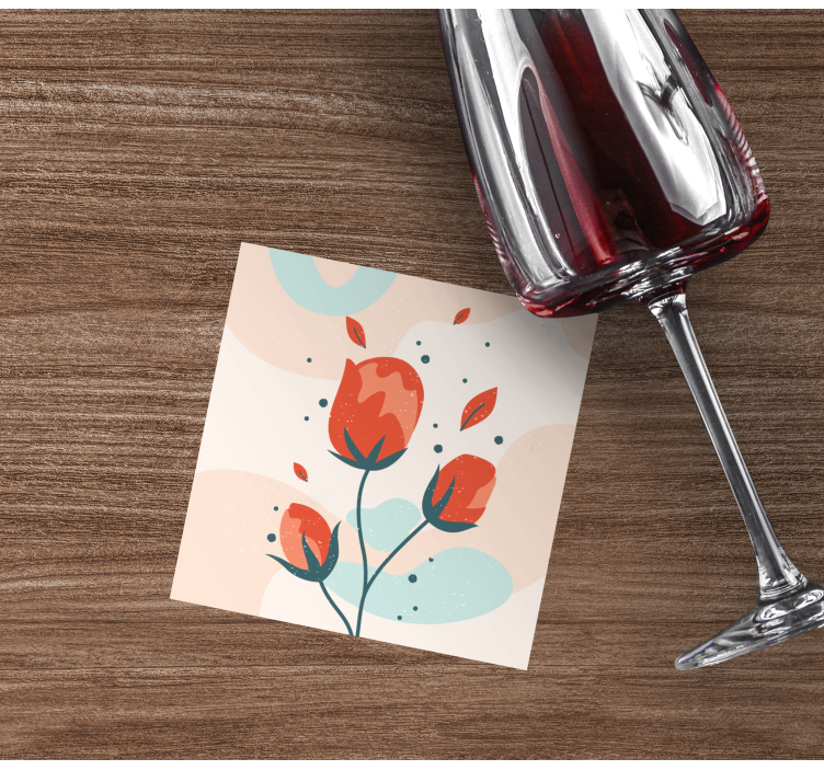 Untersetzer modern mit stilvollem blumenarrangement - TenStickers