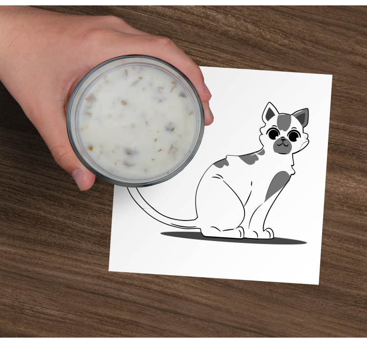 Untersetzer modern mit süßer katzenfigur - TenStickers