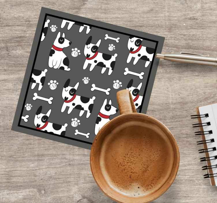 Untersetzer modern mit verspieltem hundemuster - TenStickers