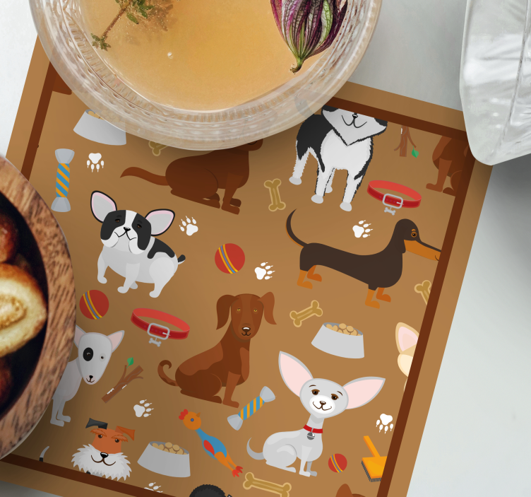 Untersetzer modern mit verspielten hundemotiven - TenStickers