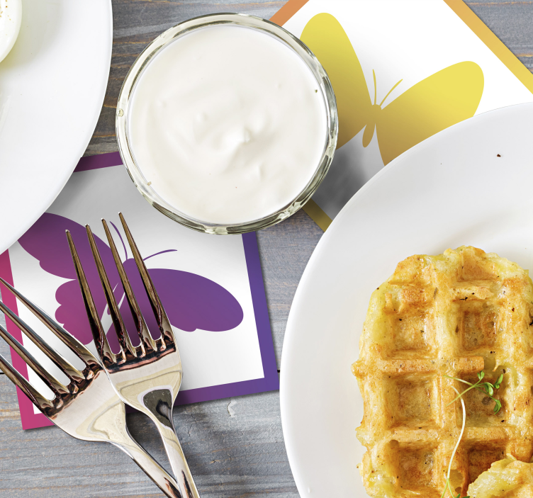 Untersetzer modern schmetterlingssilhouetten bunt - TenStickers