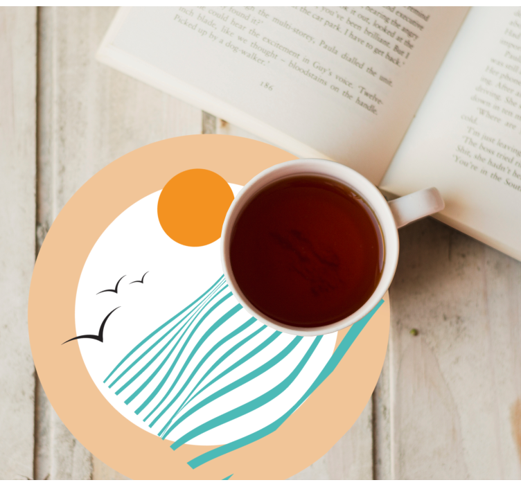 Untersetzer modern wellenmuster sonnenuntergang - TenStickers