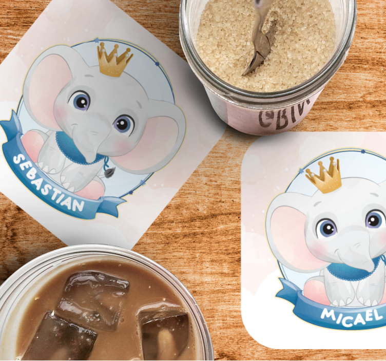 Untersetzer personalisiert elefanten charakterporträts - TenStickers