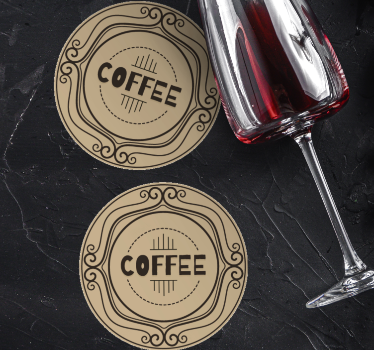 Untersetzer personalisiert elegantes kaffeeemblem - TenStickers