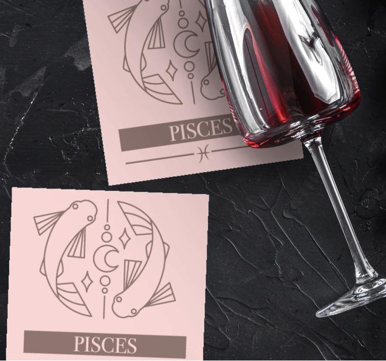 Untersetzer personalisiert fischsymbol des zeichens fische - TenStickers