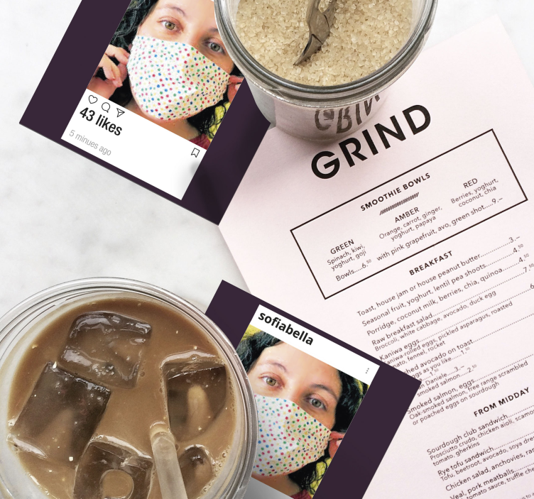 Untersetzer Modern Instagram mit Foto und Text - TenStickers