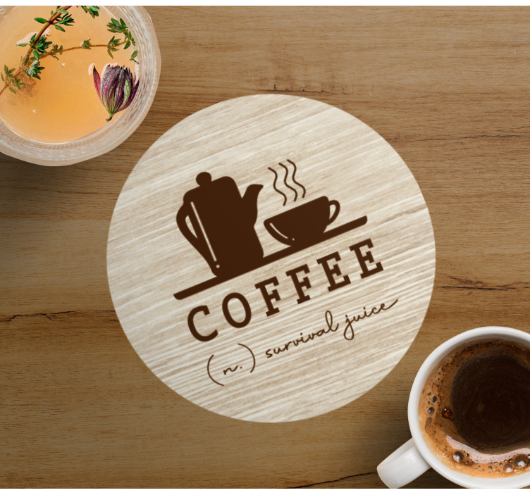 Untersetzer personalisiert kaffeekanne und tasse - TenStickers