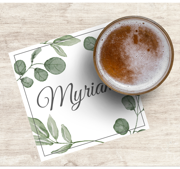 Untersetzer personalisiert mit elegantem blattmuster - TenStickers
