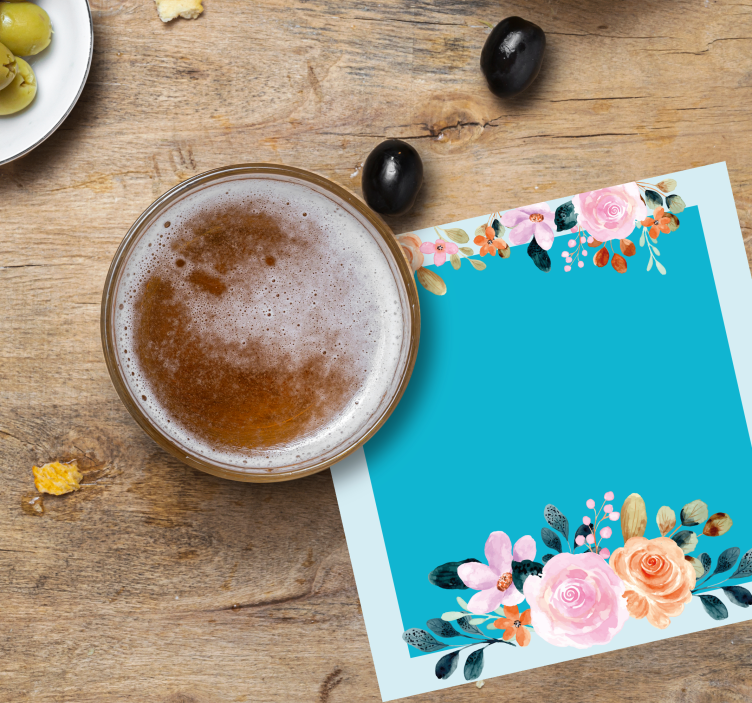 Untersetzer personalisiert mit floralem akzent rechteckig - TenStickers