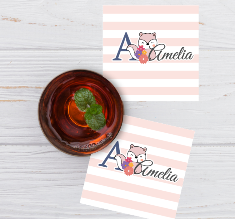 Untersetzer personalisiert mit fuchsillustration - TenStickers