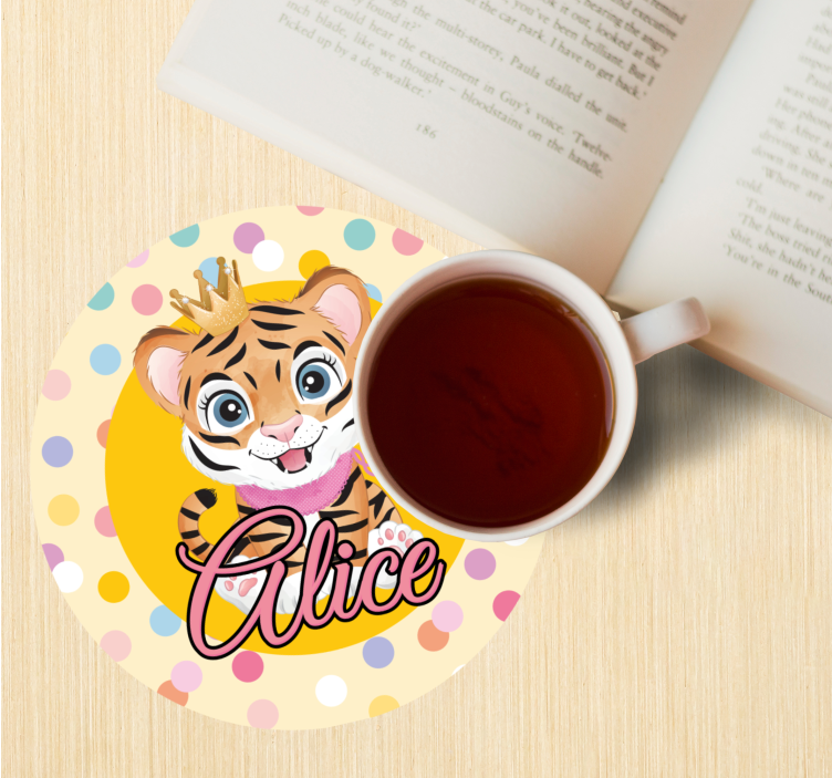 Untersetzer personalisiert mit gekröntem tiger charakter - TenStickers
