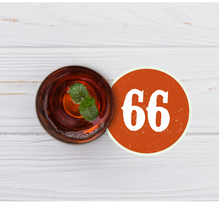 Untersetzer personalisiert mit runden nummernlabel - TenStickers