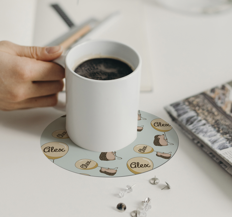 Untersetzer personalisiert mit verspielten igelmustern - TenStickers