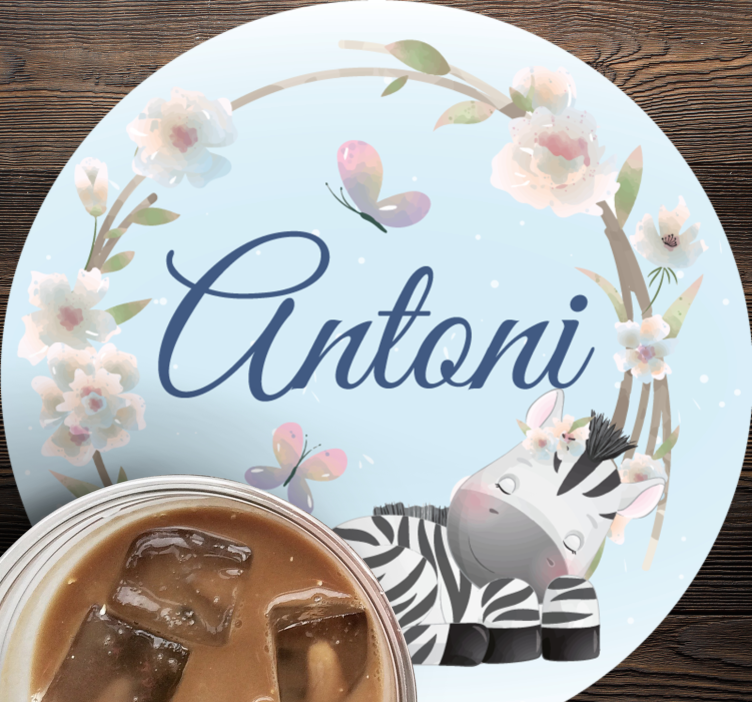 Untersetzer personalisiert mit zebra illustration - TenStickers