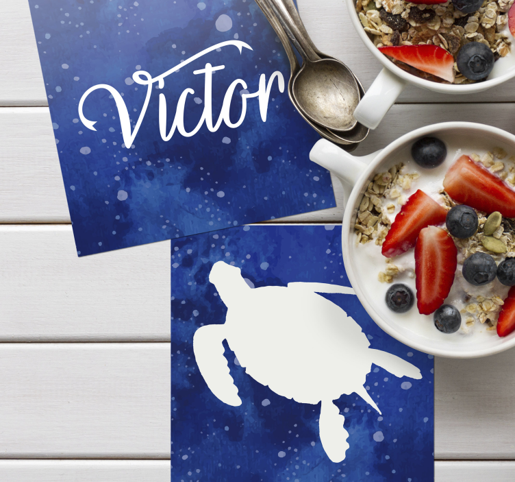 Untersetzer personalisiert schildkröten-silhouette - TenStickers