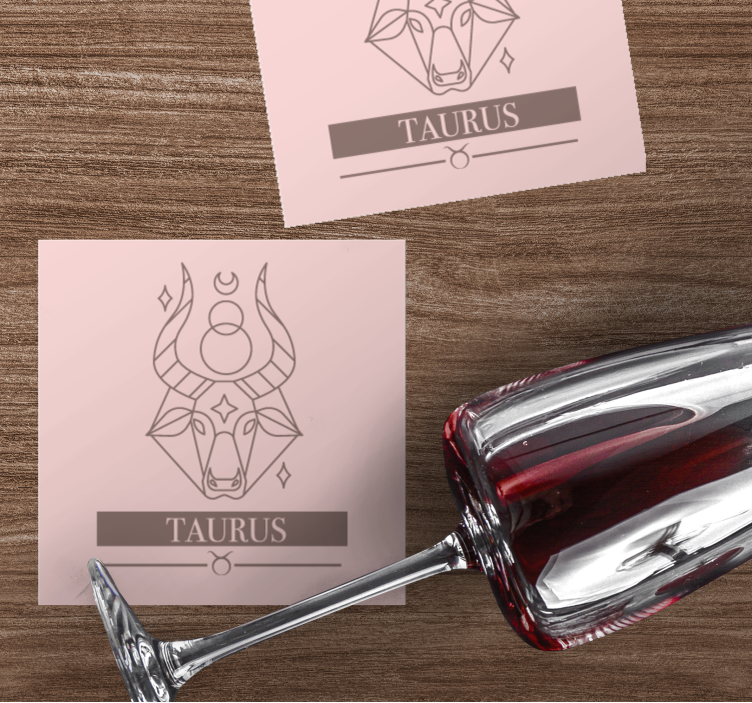 Untersetzer personalisiert taurus zodiac minimalistisch - TenStickers